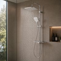Colonna doccia win con mensola regolabile cromo lucido e design moderno