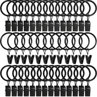 40 anneaux de rideaux, pinces à rideaux robustes, anneaux de rideaux antirouille pour tringles à rideaux de 32 mm - Crezuo