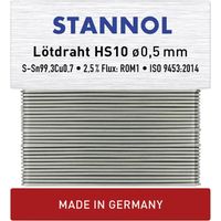 Stannol HS10 Lötzinn, bleifrei bleifrei Sn99,3Cu0,7 ROM1 10 g 0.5 mm