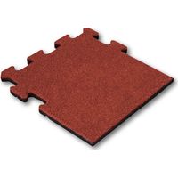 Dalle en caoutchouc 50 mm - 50 x 50 cm - Rouge - Système puzzle - Dalle de bordure