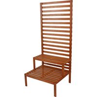 Brise-vue avec escalier pour plantes, escalier pour fleurs, eucalyptus, terrasse balcon jardin 66x 80x 180 brun, habillage balcon