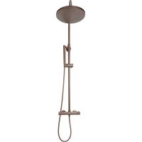 Orbit Core Thermostatic Bar Mixer Shower with Shower Kit and Fixed Head - Brushed Bronze