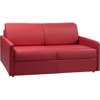Divano letto 3 posti a ribalta in similpelle Rosso - Larghezza Materasso 140 cm - Spessore 14 cm - CALIFE