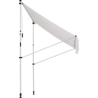 Toldo Manual Retráctil 200x150x170-280 cm para Balcón y Terraza con Altura Ajustable con Manivela Blanco