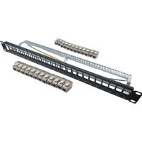 Pannello di permutazione 24 porte + 24 inserti keystone RJ45 Cat.6a - LINEAIRE - KIT5024AS - Corti - Schermati