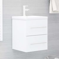 Meuble sous lavabo vasque avec lavabo intégré Blanc Aggloméré 11554