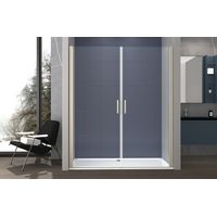 Box doccia nicchia 180 cm porta DUE BATTENTI H200 cm cristallo 6mm profilo SATINATO ZENO
