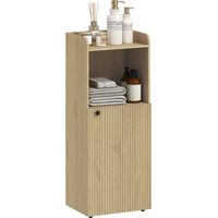 Bathroom cabinet, niche cabinet with cabinet, open shelf, adjustable shelf, bathroom cabinet, 40 x 31 x 104 cm, yellow oak