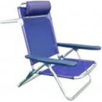 Fauteuil de jardin pliable en aluminium – Chaise relax avec accoudoirs – Assise en textilène – Reclinable 5 positions – Dimensions 61x53x81cm