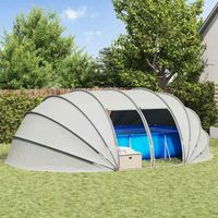 vidaXL Dôme de tente de piscine Gris 538 x 440 x 204 cm