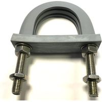 Light Duty High Temperature Flame Retardant Anti-Vibration Rubber Lined U-bolt 61 mm ID (suit 50 mm NB pipe)- Galvanised Mild St