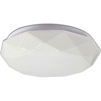 Plafoniera da soffitto moderna 18 watt bianca con scocca lavorata e punti trasparenti luce naturale 4000k