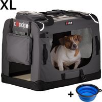 Dog carrier xl 82x56x58cm folding mesh vents washable blanket