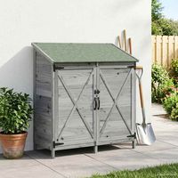 vidaXL Garden Shed with Roof Grey 106 x 56 x 113.5 cm Solid Fir Wood