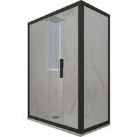 Box doccia 70x120 1 anta scorrevole h 200 Nero Matt Deco Duo
