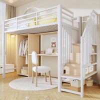 letto 90x200 con armadio scrivania contenitore bianco HAVRYA