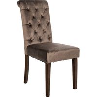 Silla de comedor Lisburn Marrón Terciopelo