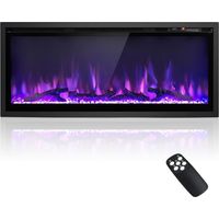 Goplus – Cheminée électrique 750W/1500W – 5 000 BTU pour 46 m² – 9 couleurs de flamme – 5 niveaux de luminosité – Minuterie 1H à 8H