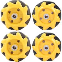 (4.8×2.5×0.9cm)(2 x roue gauche 2 x roue droite)Mecanum Wheel Kit Omni‑Directional Wheel 48mm / 1.9in Smart Robot Car Auto Parts Accessoires DIY Toy Components kit de robot