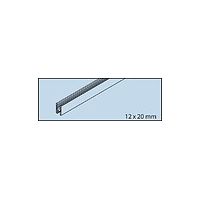 Profil de fixation du verre. en alu anodisé. à coller. hauteur 20mm x largeur 12mm longueur 2500 mm pour verre de 6 mm - HAWA SLIDING SOLUTIONS AG