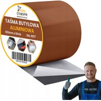 Bande Butyle De Toiture Aluminium, 100 mm x 10 m, Marron RAL8017, Ruban D'Etancheite