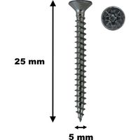100 Stück Holzschrauben, TF, Stahl verzinkt, 5 x 25 mm