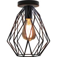 Industriell Deckenlampe in Käfigform Moderne Deckenleuchte Metall E27 Lüster für Schlafzimmer Küche Wohnzimmer Flur Badezimmer Bar Schwarz 1PCS