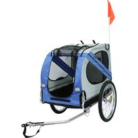 Hund Fahrradanhänger Hundeanhänger Anhänger Hundetransporter Fahrrad Anhänger inkl. Kupplung (Blau+Grau)