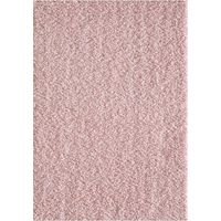 Tapis shaggy 200x290 rose clair tissé rectangle motif uni SG LOCA