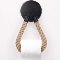 YMYNY Toilet Paper Holder, Hemp Rope Towel Holder for Bathroom and Kitchen, Bathroom Paper Holder, Toilet Paper Holder (Black)