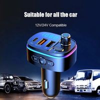 Kit mains libres universel FM avec émetteur FM, kit mains libres Bluetooth sans fil et adaptateur MP3 pour voiture