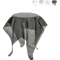 Table haute ronde design en plexiglas transparent Drappeggi - Transparent Fumé