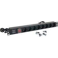 Multipresa Fascia 8 prese rackable 19" con interruttore, cavo 1,80 m,