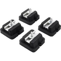 Air Conditioner Support Bracket Pads, Heavy Duty Anti-Vibration Base Pad, Rubber, Stainless Steel Material, 4 Pieces for Floor Installation of Heat Pump System and Split AC Condenser, 13x10x6cm