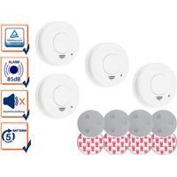 Rauchmelder 4er Set mit Magnetbefestigung, 85dB Sirene für sicheren Feueralarm
