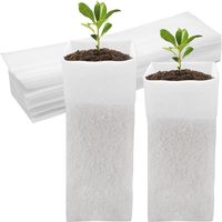 100 pièces Sacs de Culture de pépinière, Sacs de Plantes, Sacs de Culture de Plantes Sacs de Culture en Tissu Non tissé, Pots de Culture de semis Sacs de Culture (12,2 × 3,3 Pouces)
