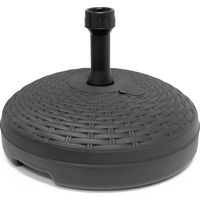 Deuba Soporte para sombrilla parasol óptica de ratán Plástico 20 L Ø45cm Marrón 45x45x30 Base jardín balcón terraza