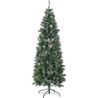 Künstlicher Weihnachtsbaum mit 618 schneebedeckten Zweigen, Stahlständer, klappbarer Stahlfuß