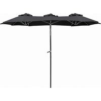 Linder Exclusiv Parasol de jardin 300x150x220 cm Gris foncé
