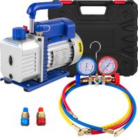 VEVOR Pompe a Vide Climatisation 4 CFM, Kit de Pompe a Vide Automatique 1/3 HP, Radiateur Intelligent, Atelier, Entretien Automobile, Voitures