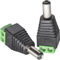 Conector DC macho 5.5x2.1mm Negro