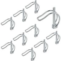 10 pezzi di perni di bloccaggio a forma di D, 6 x 45 mm, perni di sicurezza per tubi, perni a scatto con meccanismo a innesto, perni a scatto in acciaio al carbonio zincato per agricoltura, prato e gi