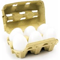 Oeufs blancs artificiels en lot de 6 en Plastique soufflé