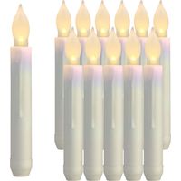 12pcs LED Electronic Candle Lights Long Pole Candle Lights Flameless Taper Christmas Decoration Candle Lights