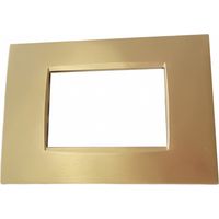 Placca 3 moduli oro spazzolato per Bticino Living air compatibile metallo
