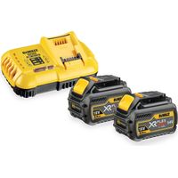 Dewalt – Pack énergie XR Flexvolt 2x 18V/54V 6Ah avec chargeur rapide DCB118 – Autonomie prolongée – Compatible 18V XR – Idéal pour chantiers intensifs