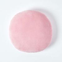 HOMESCAPES Samt Kissen, 40 cm rund, rosa