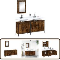 Ensemble de meubles de salle de bain 3 pcs Chêne fumé - Meuble De Salle De Bain - Ensemble Meuble Salle De Bain - Armoire Salle De Bain - Rangement Salle De Bain - Design Moderne
