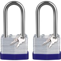 40 mm Vorhängeschloss aus laminiertem Stahl für den Außenbereich, 2er-Pack wasserdichte Vorhängeschlösser mit sehr hoher Sicherheit, langer Stahlbügel