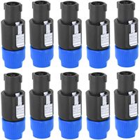 Eosnow 10PCS C NL4FC Audio Lautsprecher Stecker Wasserdicht 4 Pin Speakon Stecker Kabel Stecker (Blau)